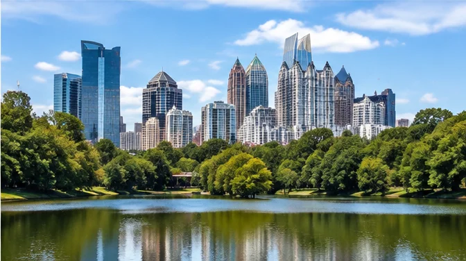 City photograph of ATLANTA as location context only, not a photograph of BREAKAWAY ATLANTA 2027