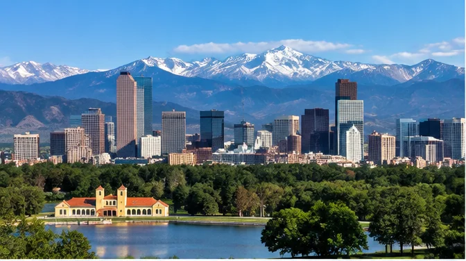 City photograph of DENVER as location context only, not a photograph of SUB.MISSION PRESENTS MONTY X APPARITION