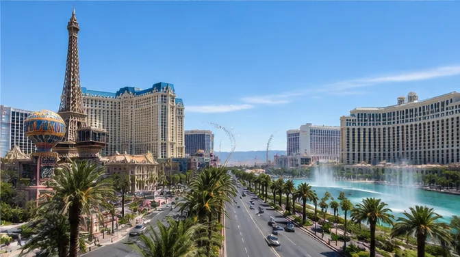 City photograph of LAS VEGAS as location context only, not a photograph of EDC LAS VEGAS 2027 — WEEKEND ONE