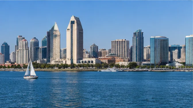 City photograph of SAN DIEGO as location context only, not a photograph of RAVE JESUS — RAVE REVIVAL TOUR