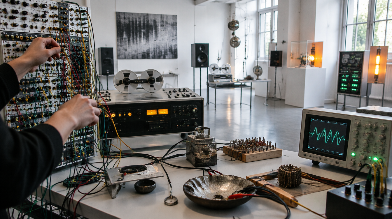 Electronic production studio representing electronica and experimental music